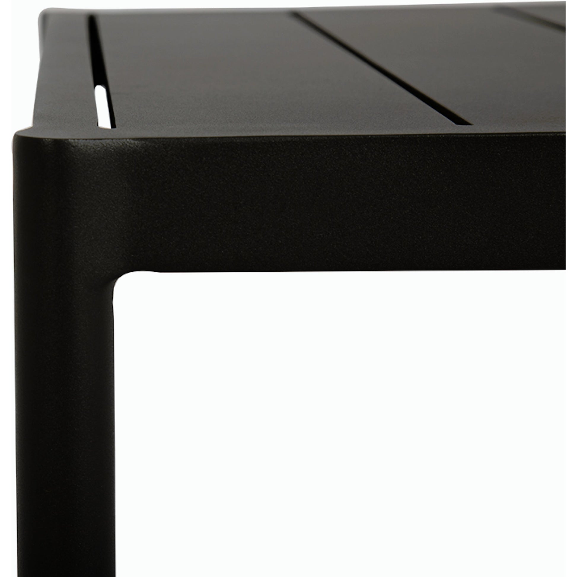 Pietra Outdoor End Table by Sunset West in graphite. Made from olefin rope in a modern style.