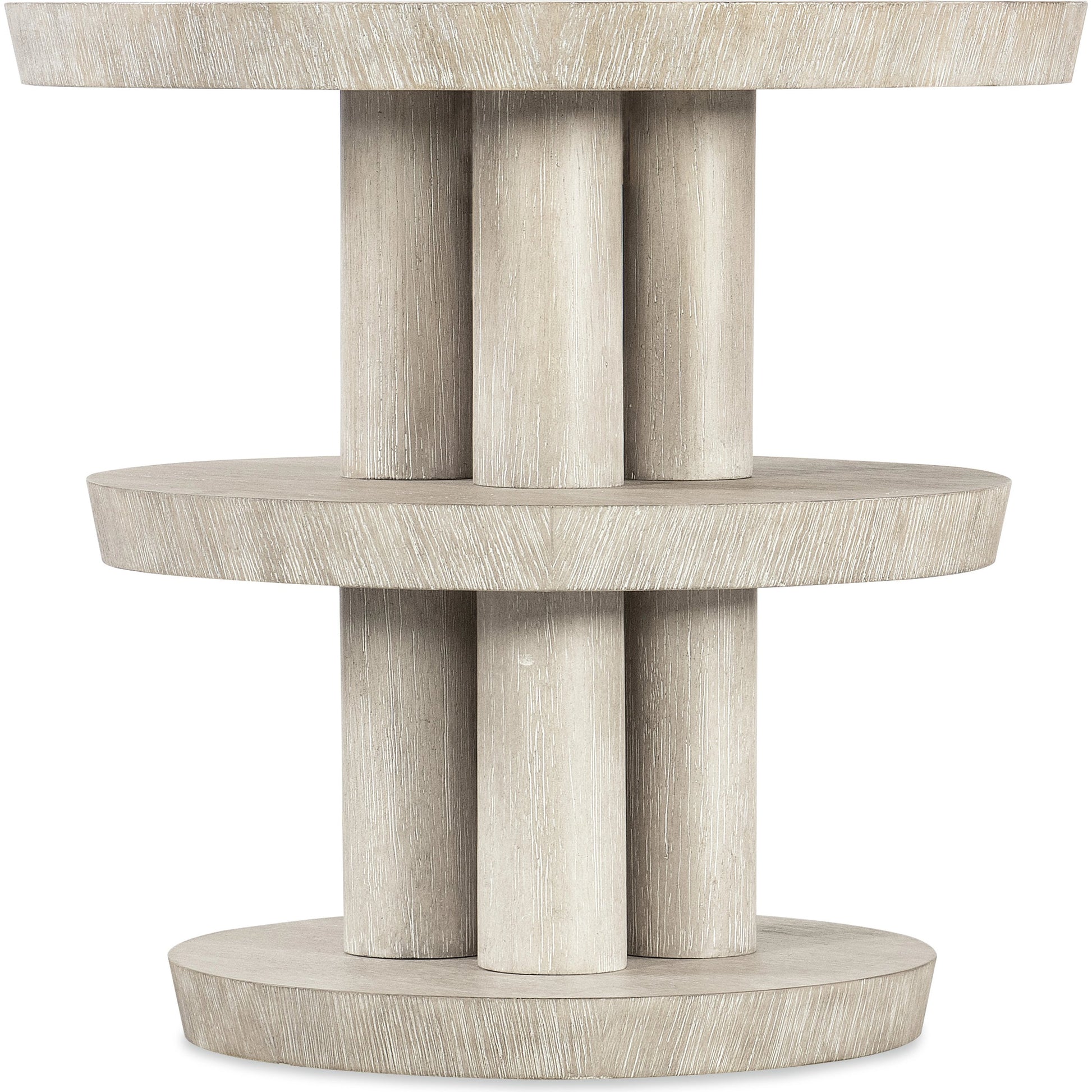 Modern Mood Round Side Table by Hooker Furniture. Made from oak veneers in a modern style.