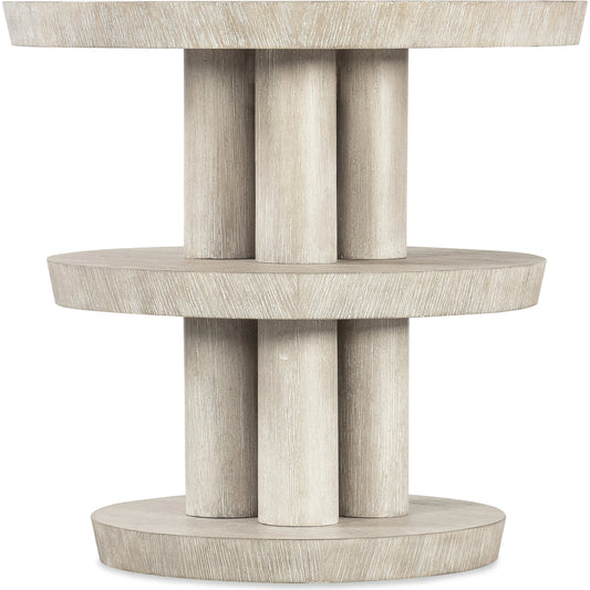 Modern Mood Round Side Table by Hooker Furniture. Made from oak veneers in a modern style.