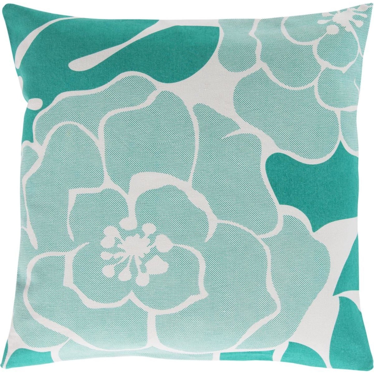 001 O-SURYA-FB008-2020D,O-SURYA-FB008-2020P | Primary Silo | Monsterio Pillow - 13219 by Surya in cream, teal. Made from 100% cotton in a modern style.