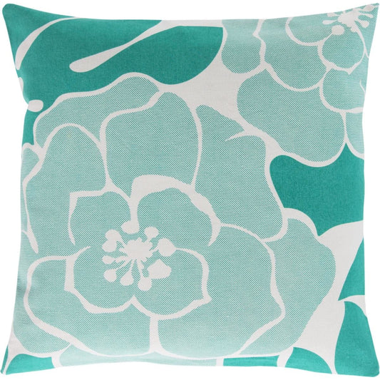 Monsterio Pillow - 13219 by Surya in teal, ivory. Made from 100% cotton in a modern style.