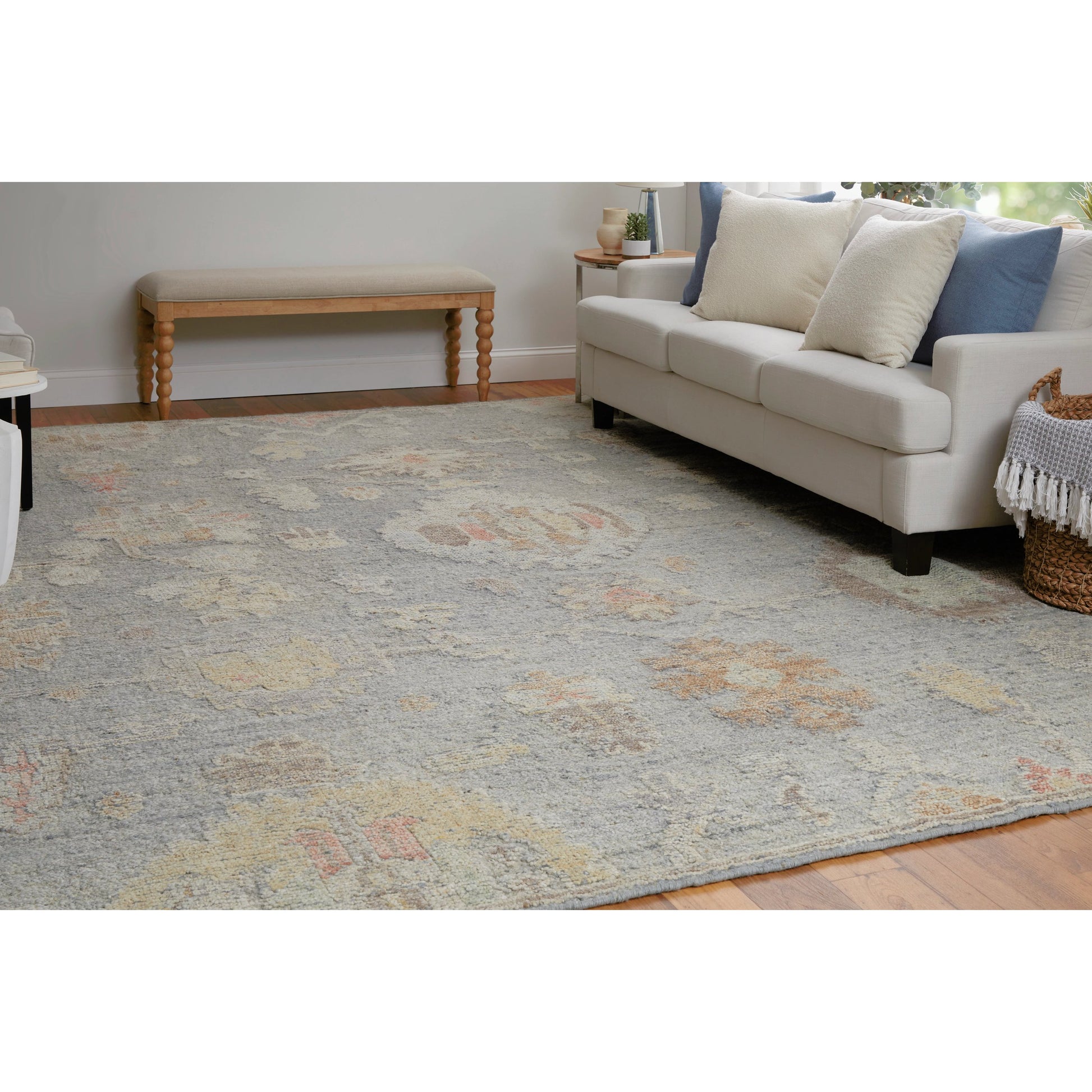 Grafton Traditional & Botanical Rug - 69FMF by Feizy in blue, gray, yellow. Made from wool in a unique style.