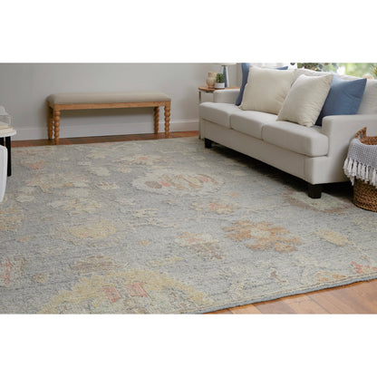 Grafton Traditional & Botanical Rug - 69FMF by Feizy in blue, gray, yellow. Made from wool in a unique style.