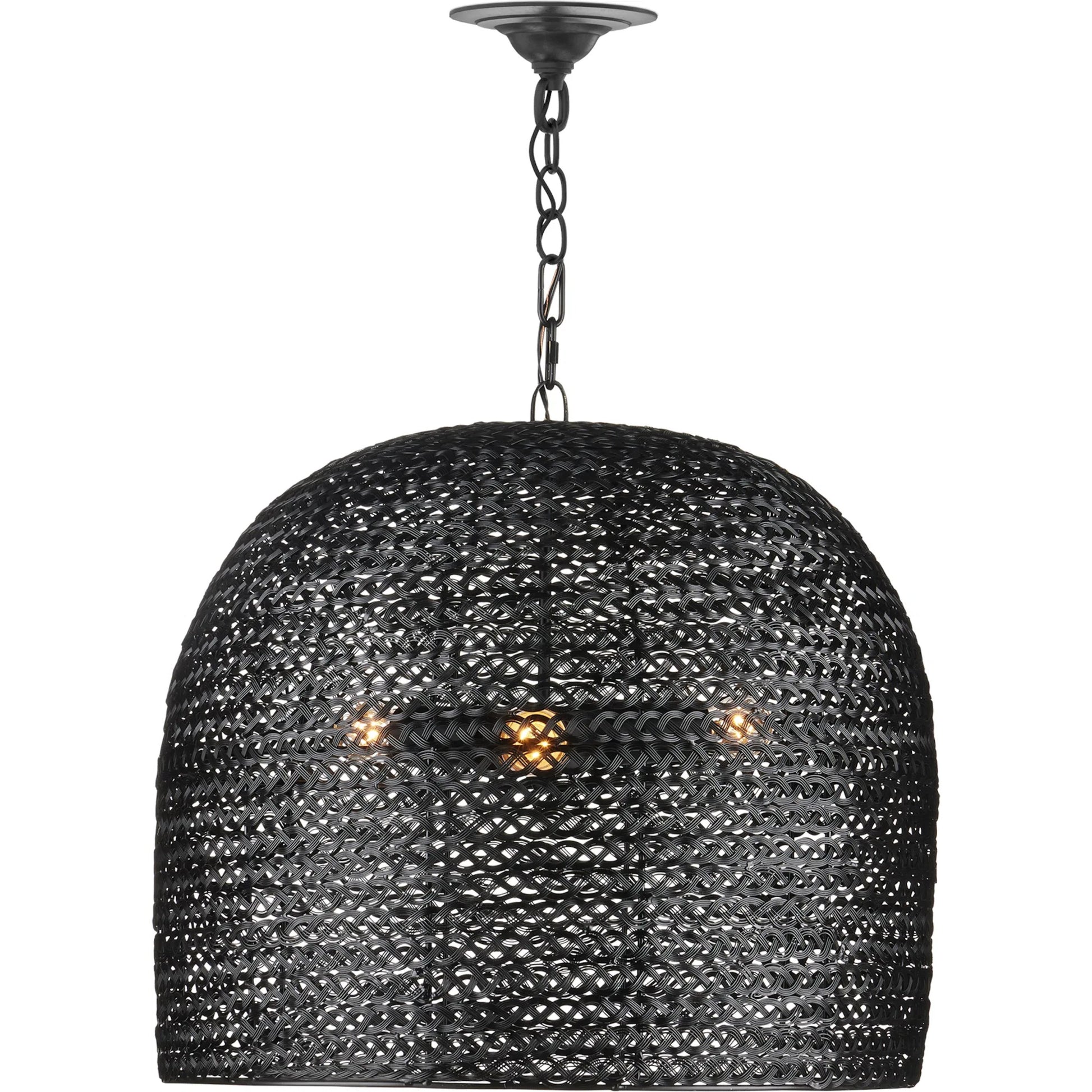 Piero Pendant by Currey and Company in satin black. Made from metal in a cottage & farmhouse style.