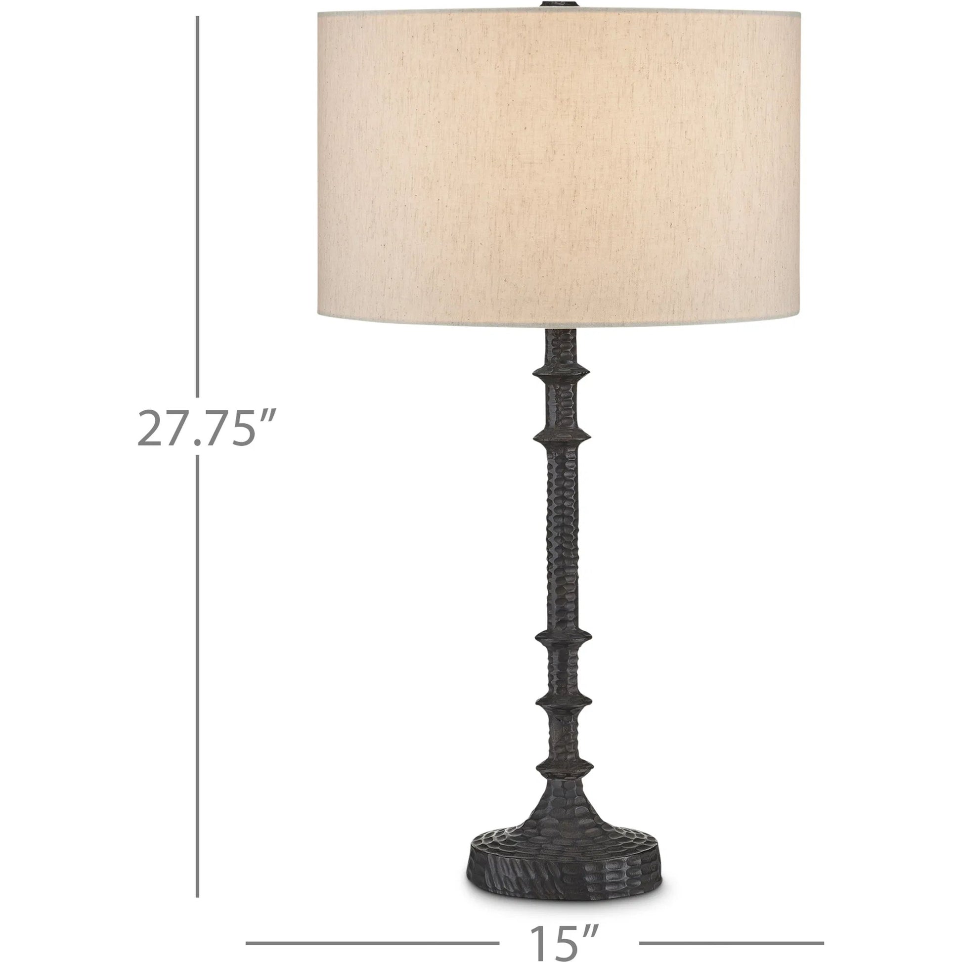 Gallo Table Lamp by Currey and Company in bronze. Made from cast aluminum in a modern style.