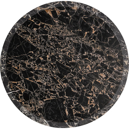 Stone Ridge Round Marble Cocktail Table by Jonathan Charles in tully light acacia. Made from acacia veneer in a modern style.