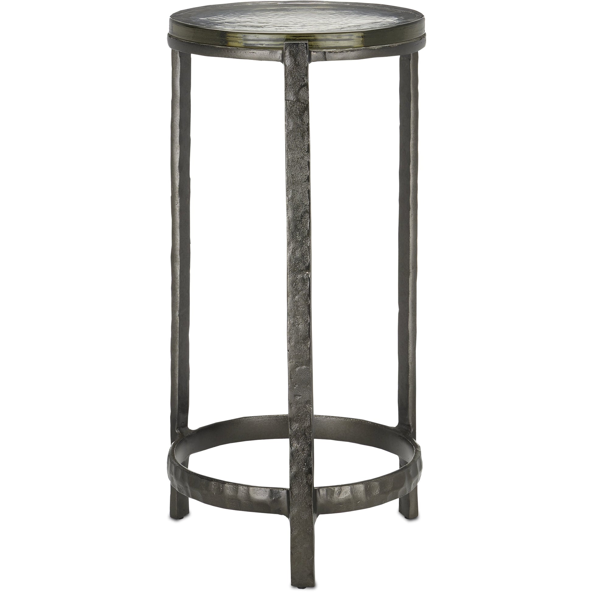 Acea Drinks Table by Currey and Company. Made from cast aluminum, cast glass in a modern style.