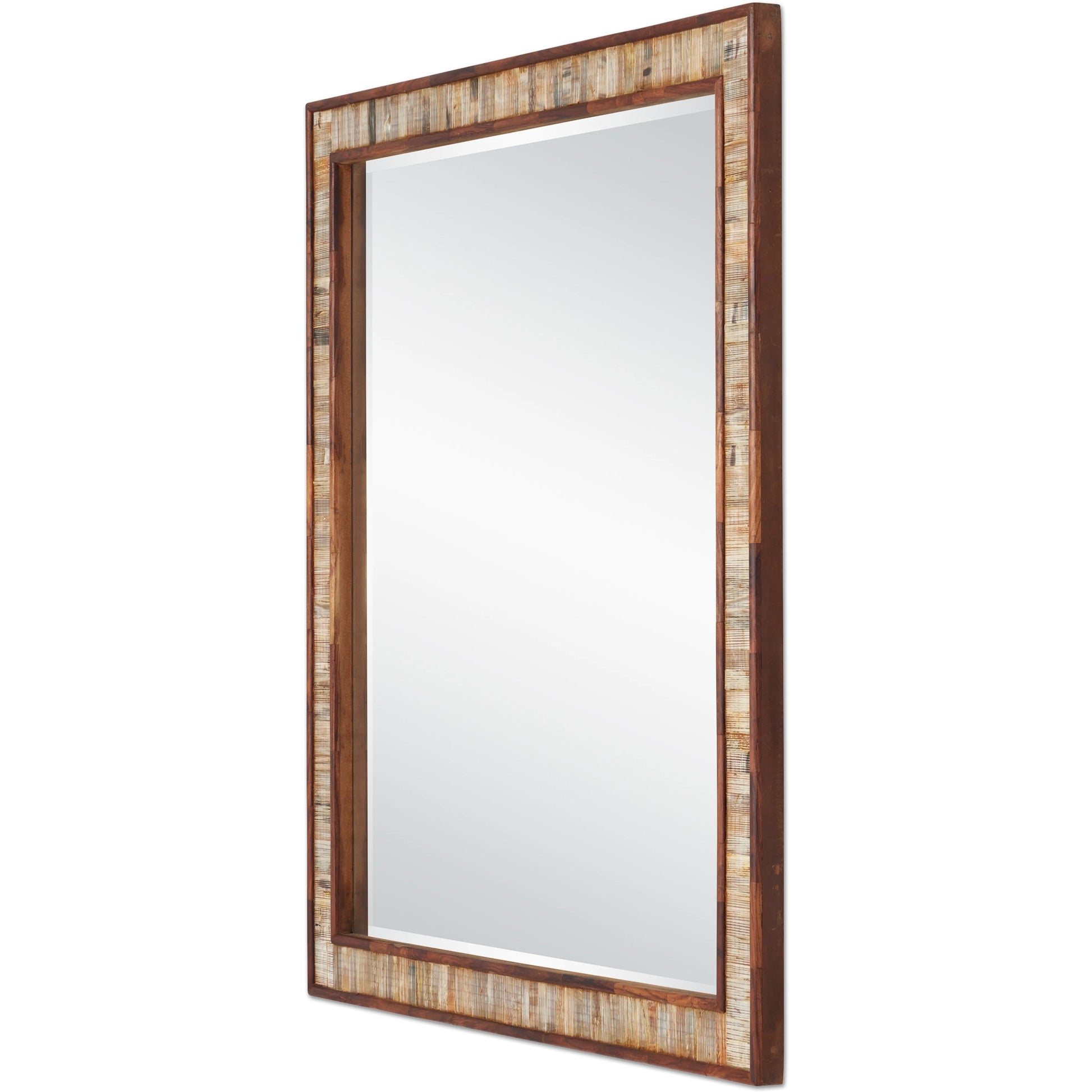 Hyson Large Square Mirror by Currey and Company in chiseled horn, natural, mirror. Made from horn, sheesham wood, engineered wood, glass in a modern style.