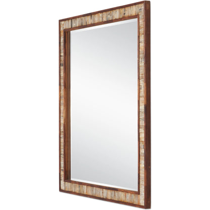 Hyson Large Square Mirror by Currey and Company in chiseled horn, natural, mirror. Made from horn, sheesham wood, engineered wood, glass in a modern style.