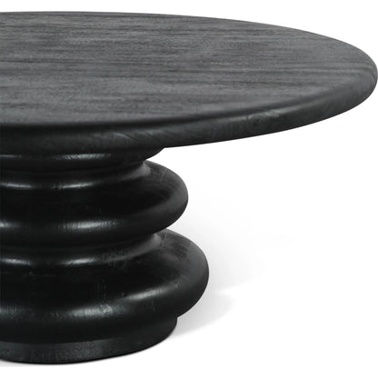Bakio 36" Coffee Table by World Interiors in black. Made from mango wood in a modern style.