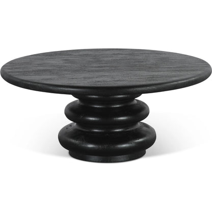 Bakio 36" Coffee Table by World Interiors in black. Made from mango wood in a modern style.