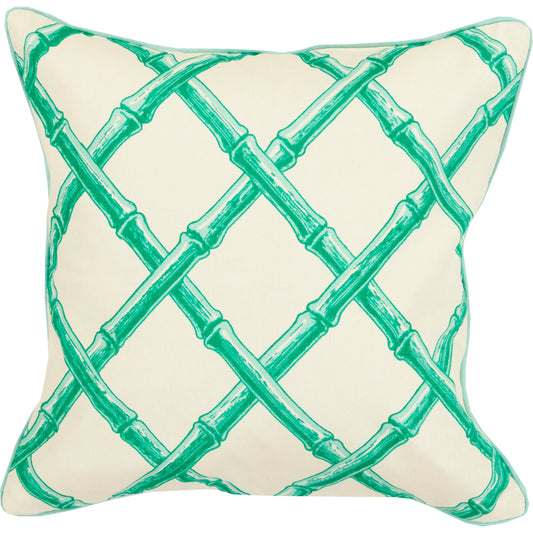 Bamboo Lattice Pillow - 13103 by Surya. Made from cotton in a modern style.
