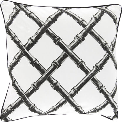 Bamboo Lattice Pillow - 13103 by Surya. Made from cotton in a modern style.