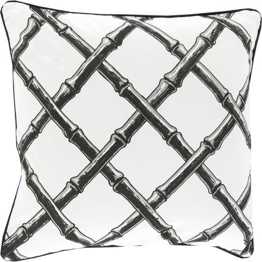 Bamboo Lattice Pillow - 13103 by Surya. Made from cotton in a modern style.