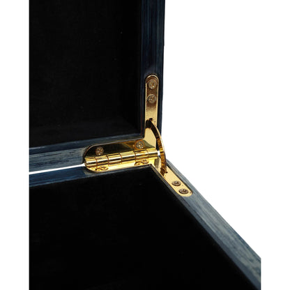 Winter Harvest Box by Currey and Company in blue. Made from straw, suede, engineered wood in a modern style.