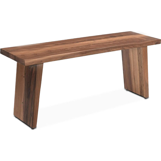 Madrid Modern Natural Teak Wood Bench by World Interiors in brown and natural. Made from reclaimed hardwood in a unique style.