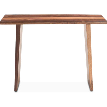 Madrid Modern Natural Teak Wood Console by World Interiors in brown and natural. Made from reclaimed wood in a unique style.