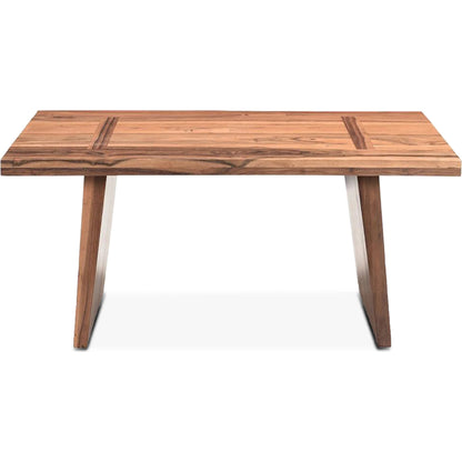 Madrid Modern Natural Teak Wood Coffee Table by World Interiors in brown and natural. Made from reclaimed hardwood in a unique style.