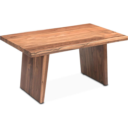 Madrid Modern Natural Teak Wood Coffee Table by World Interiors in brown and natural. Made from reclaimed hardwood in a unique style.
