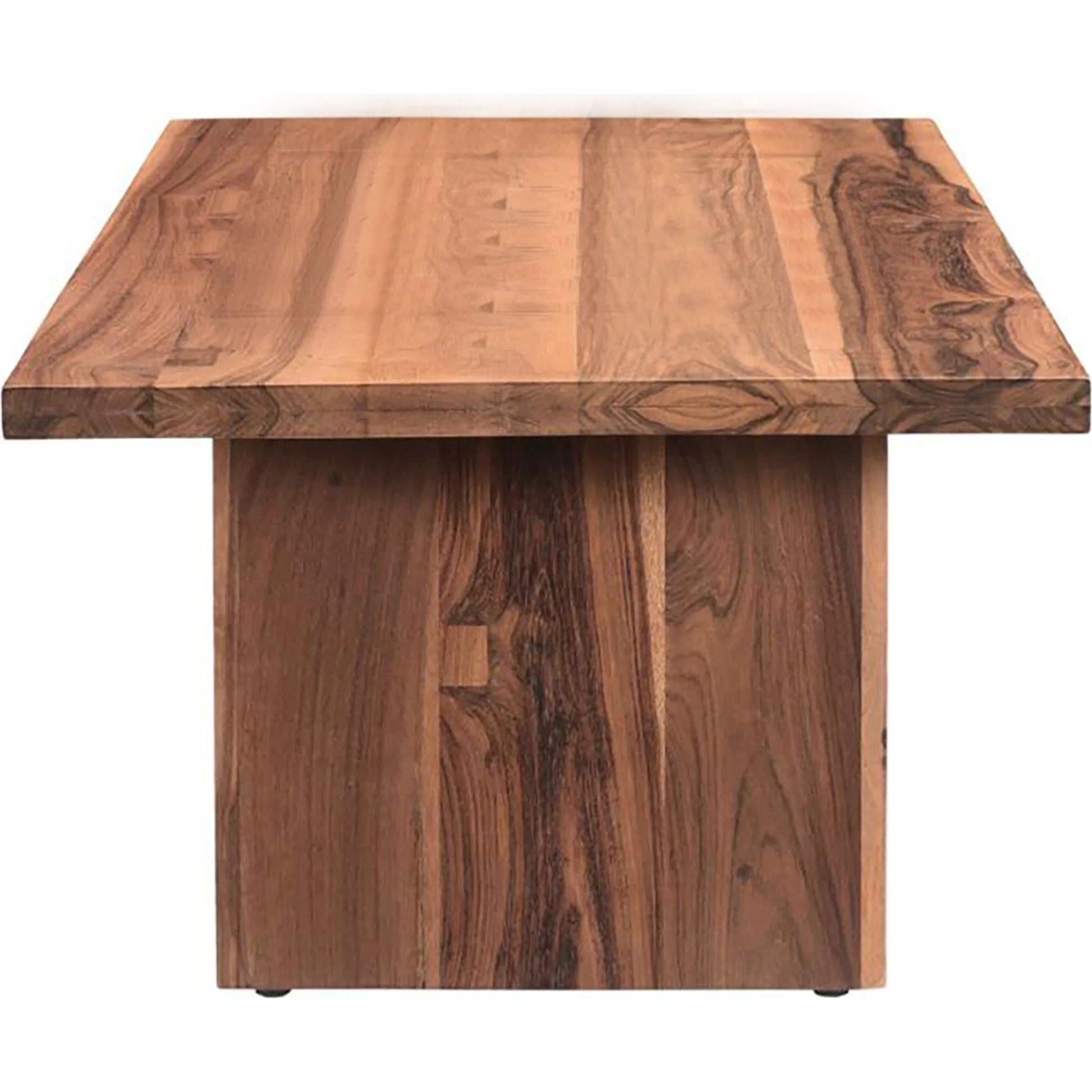 Madrid Modern Natural Teak Wood Coffee Table by World Interiors in brown and natural. Made from reclaimed hardwood in a unique style.