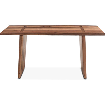 Madrid Modern Natural Teak Wood Dining Table by World Interiors in browns and natural. Made from reclaimed hardwood in a unique style.