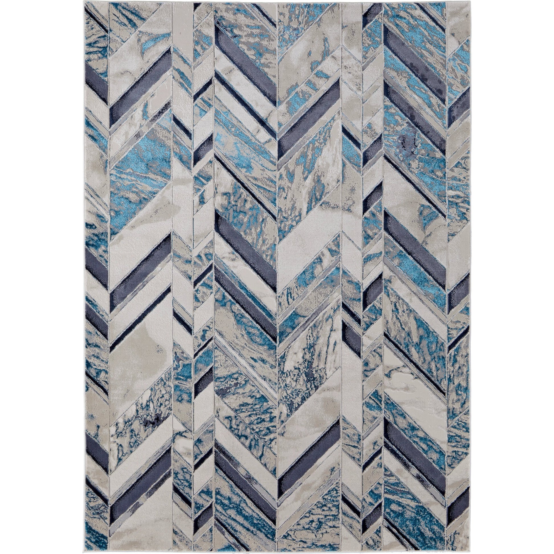 Indio Herringbone Rug - 39H1F by Feizy in ivory, blue, gray. Made from unique in a unique style.