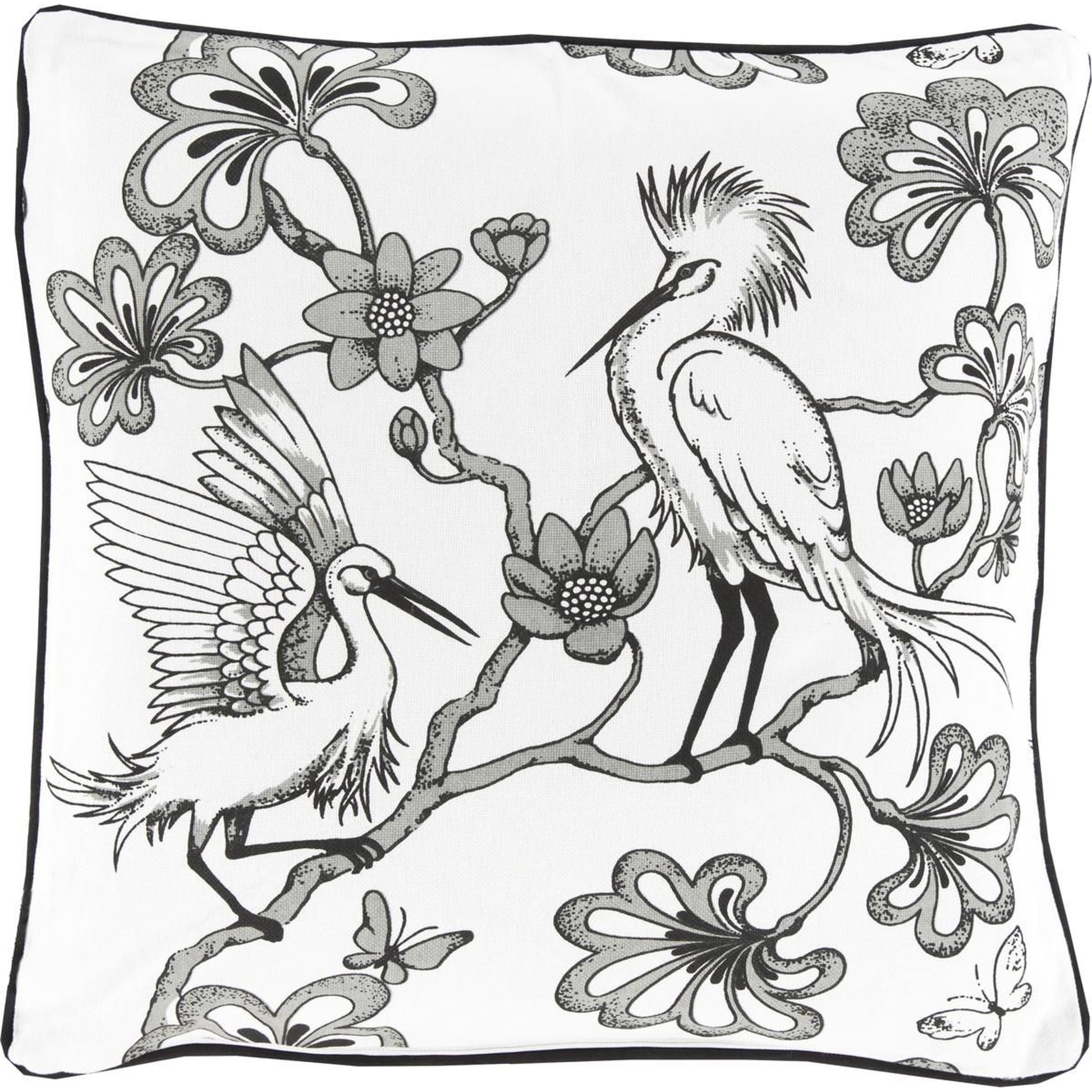 Egrets Pillow - 13390 by Surya. Made from 100% cotton in a traditional style.