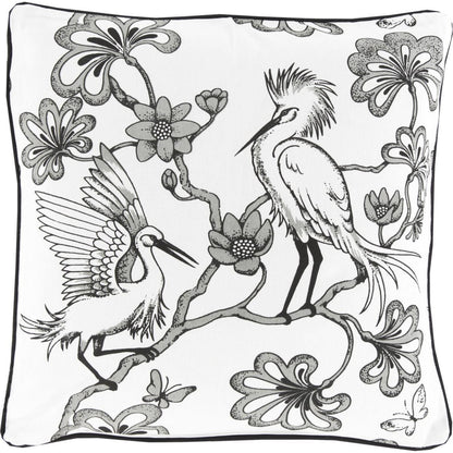 Egrets Pillow - 13390 by Surya. Made from 100% cotton in a traditional style.