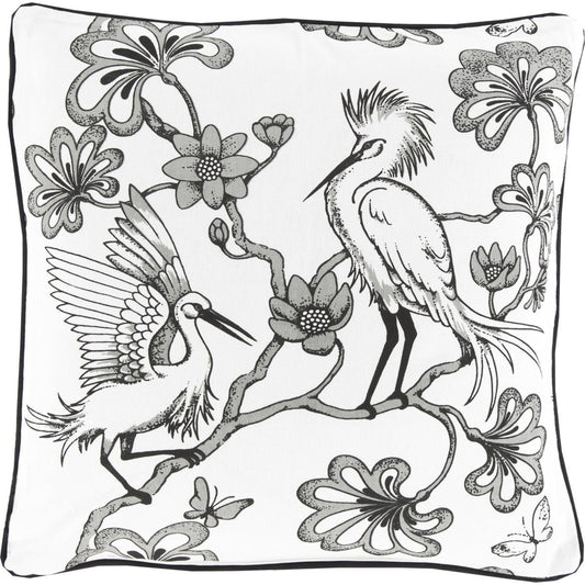 Egrets Pillow - 13390 by Surya. Made from 100% cotton in a traditional style.