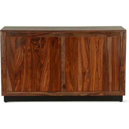 Elliston 62" Dresser by World Interiors in brown, black and natural sheesham. Made from reclaimed iron sheesham wood in a transitional style.