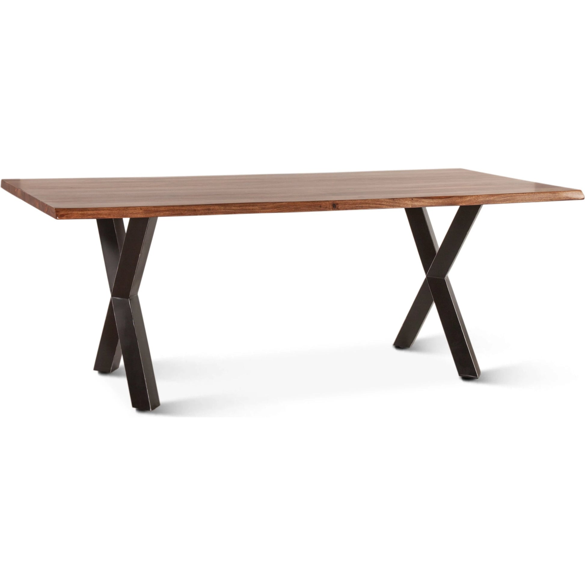 Elliston 80" Dining Table by World Interiors in brown, black and natural. Made from reclaimed iron sheesham wood in a transitional style.