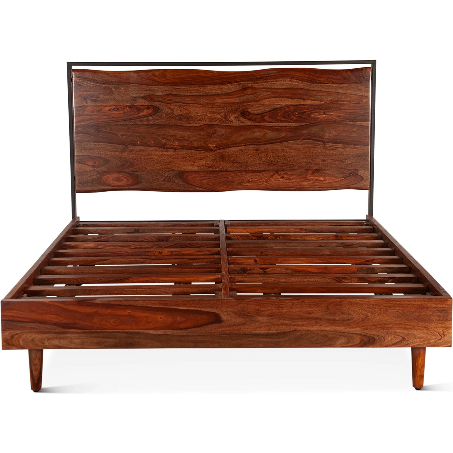 006 SI-2242837 | Additional Silo | Elliston Reclaimed Wood Bed by World Interiors in brown, black and natural sheesham. Made from reclaimed iron sheesham wood in a transitional style.