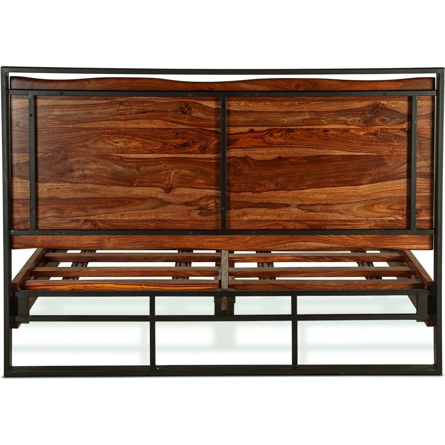 005 SI-2242837 | Additional Silo | Elliston Reclaimed Wood Bed by World Interiors in brown, black and natural sheesham. Made from reclaimed iron sheesham wood in a transitional style.