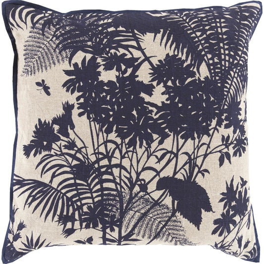 Shadow Floral Pillow - 13393 by Surya. Made from 90% cotton, 10% linen in a traditional style.