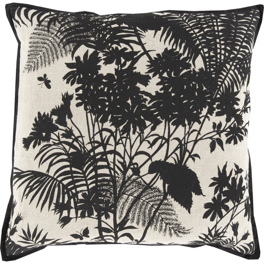 Shadow Floral Pillow - 13393 by Surya. Made from 90% cotton, 10% linen in a traditional style.