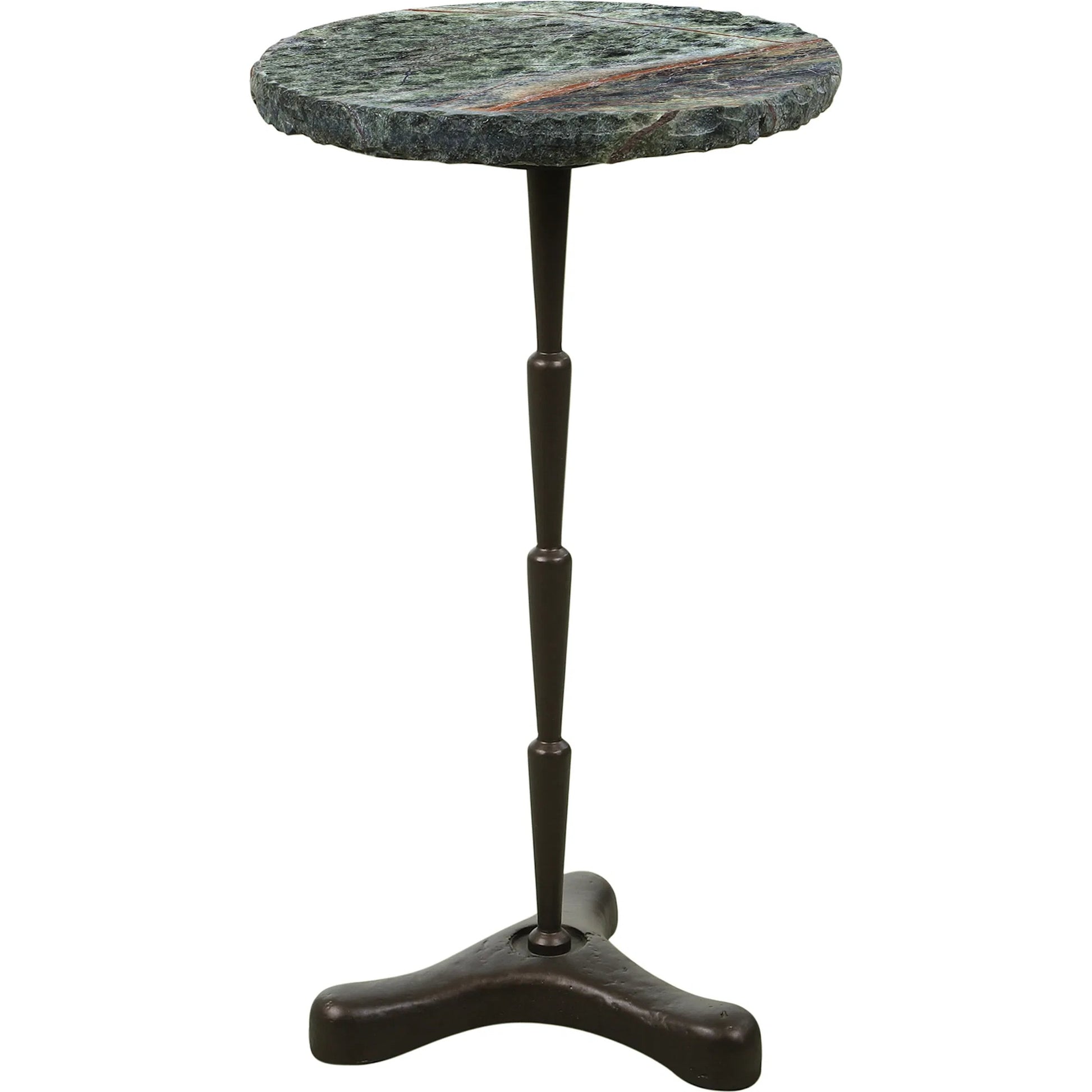 Harbor 15" Accent Table by World Interiors in black, gray and powder coated black. Made from marble iron in a modern style.