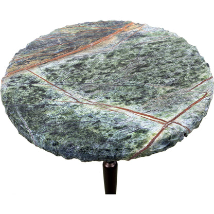 Harbor 15" Accent Table by World Interiors in black, gray and powder coated black. Made from marble iron in a modern style.