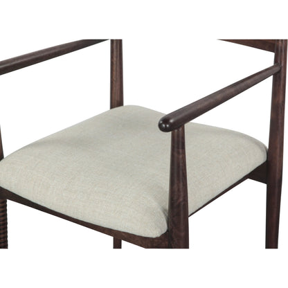 Provence 22" Upholstered Dining Chair by World Interiors in gray and dark walnut. Made from mango wood in a unique style.