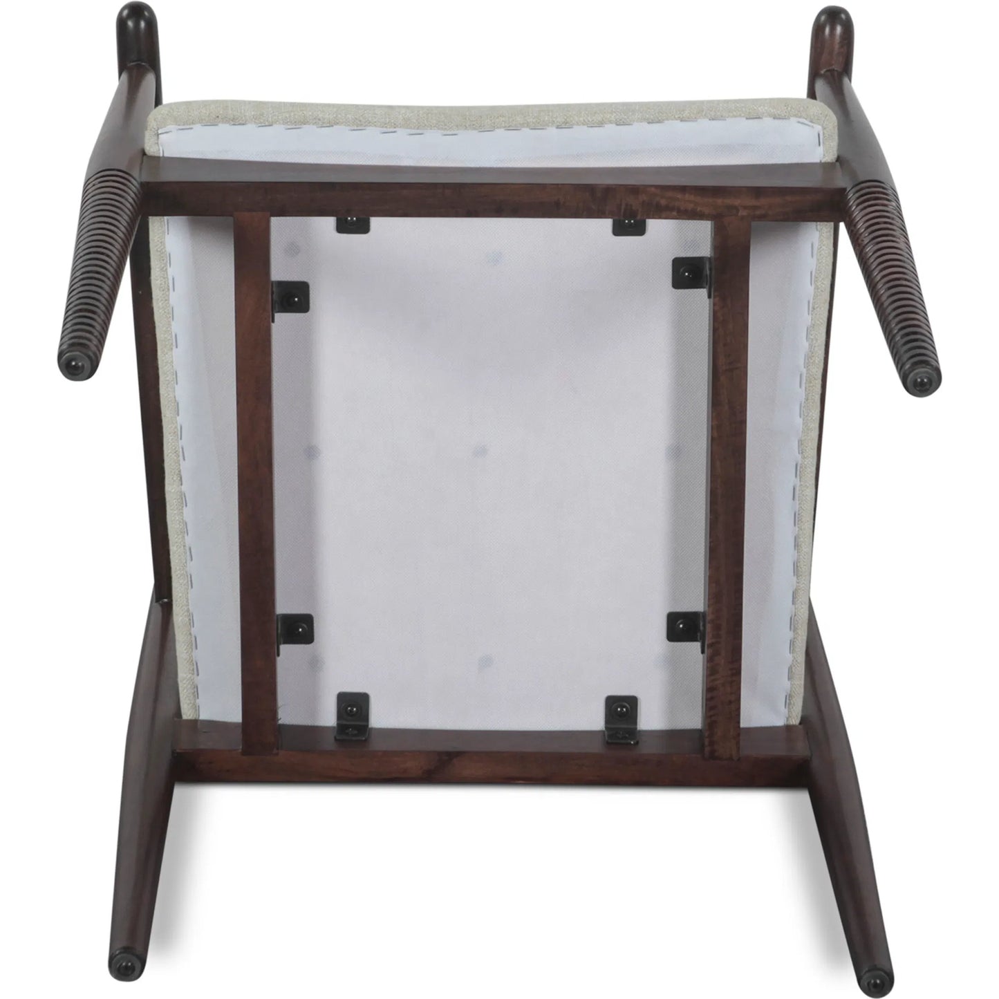 003 SI-2243039 | Additional Silo | Provence 22" Upholstered Dining Chair by World Interiors in gray and dark walnut. Made from mango wood in a unique style.