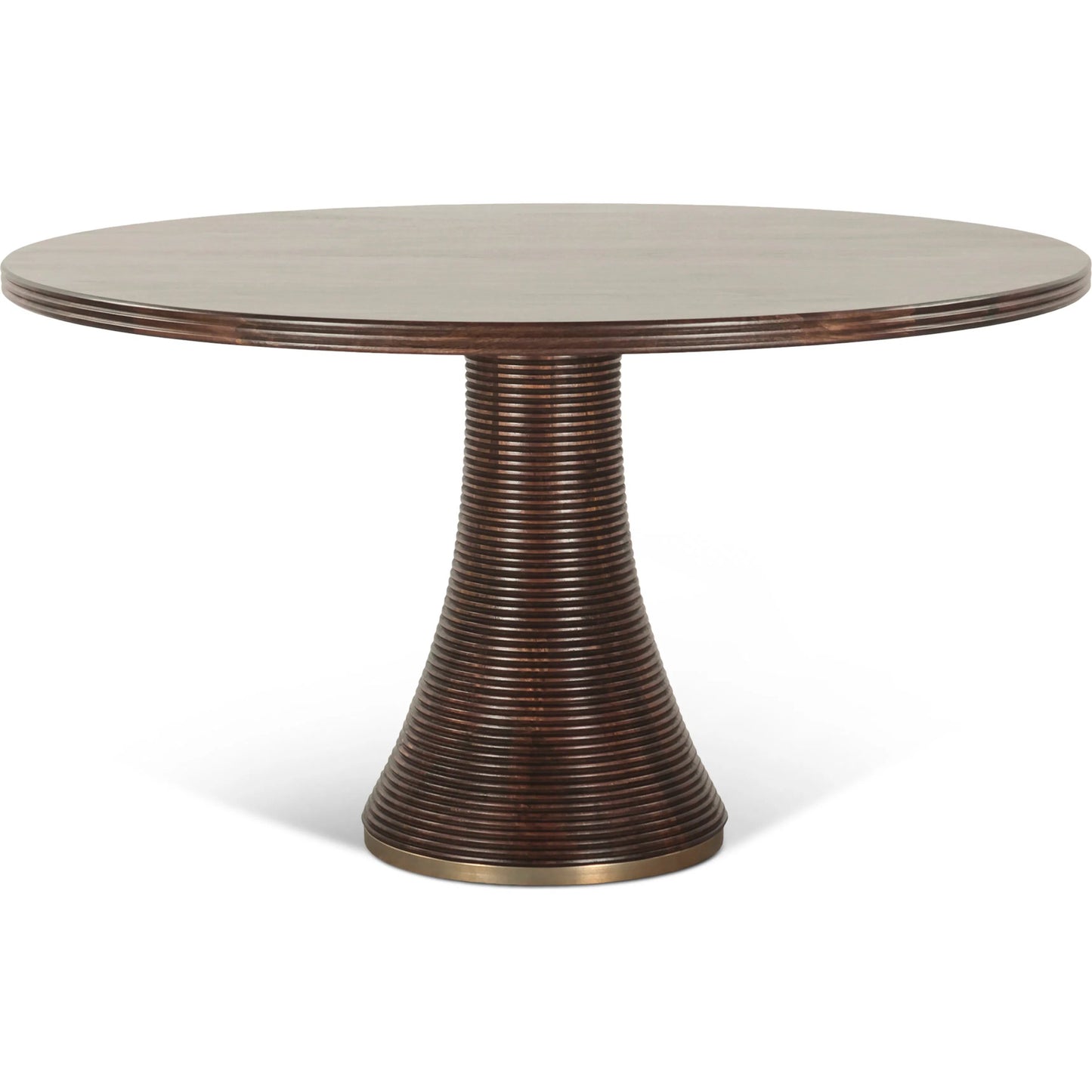 001 SI-2243036 | Primary Silo | Provence 54" Round Dining Table by World Interiors in brown and dark walnut. Made from mango wood in a unique style.