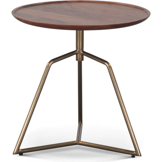 Provence Side Table by World Interiors in brown and dark walnut. Made from mango wood in a unique style.