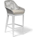 Miami Outdoor Barstool by Sunset West in frost. Made from olefin rope in a coastal style.
