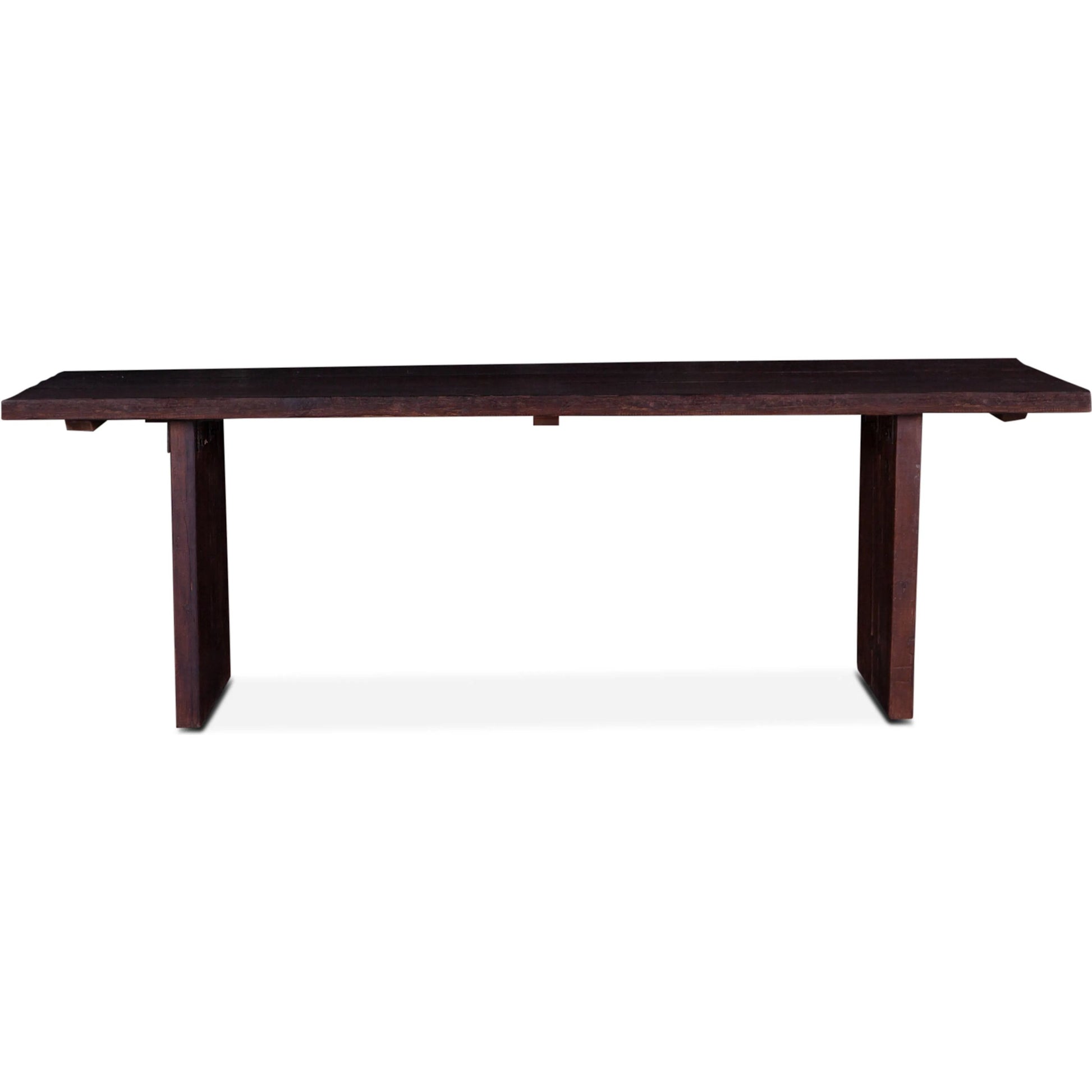 Melbourne 94" Dining Table by World Interiors in brown and jacobean brown. Made from reclaimed hardwood in a transitional style.