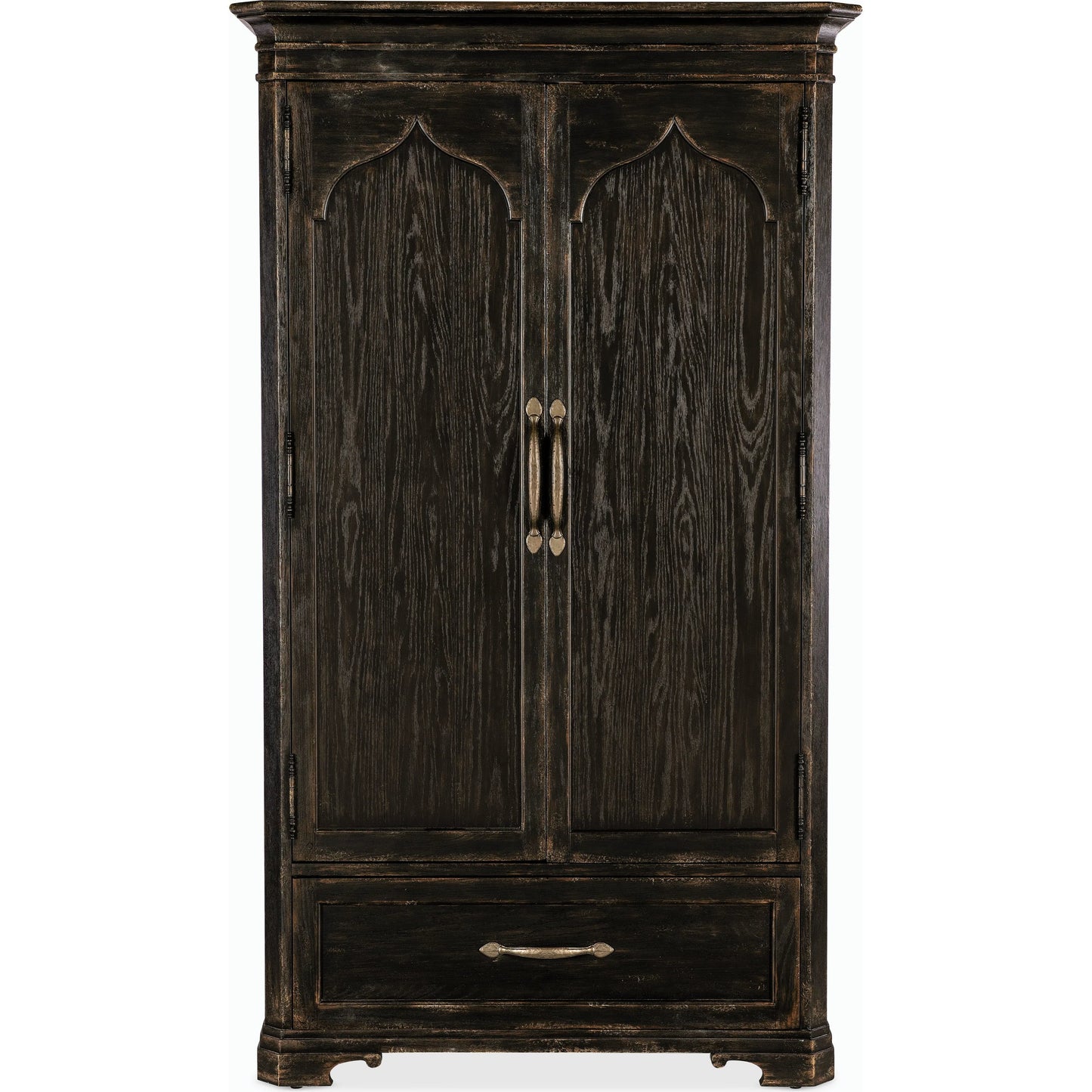 003 SI-2185795 | Additional Silo | Americana Wardrobe by Hooker Furniture in black and molasses finish. Made from oak veneers in a cottage & farmhouse style.