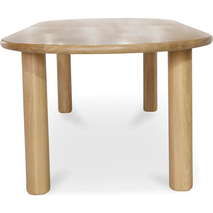 Milo Dining Table Oak by Moe's Home Collection in natural solid oak. Made from unique in a transitional style.
