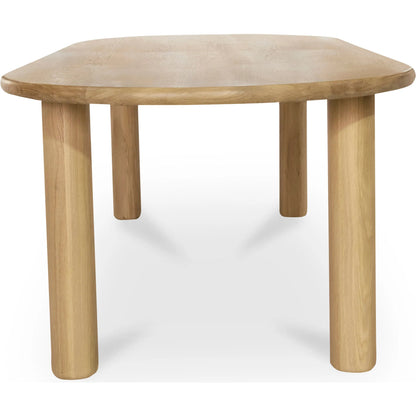 Milo Dining Table Oak by Moe's Home Collection in natural solid oak. Made from unique in a transitional style.