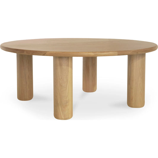 Milo Coffee Table Oak by Moe's Home Collection in natural oak. Made from fsc certified solid oak tabletop edge, fsc certified oak veneer tabletop in a unique style.