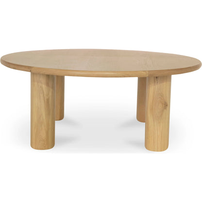 Milo Coffee Table Oak by Moe's Home Collection in natural oak. Made from fsc certified solid oak tabletop edge, fsc certified oak veneer tabletop in a transitional style.