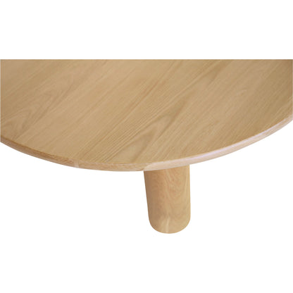 Milo Coffee Table Oak by Moe's Home Collection in natural oak. Made from fsc certified solid oak tabletop edge, fsc certified oak veneer tabletop in a transitional style.