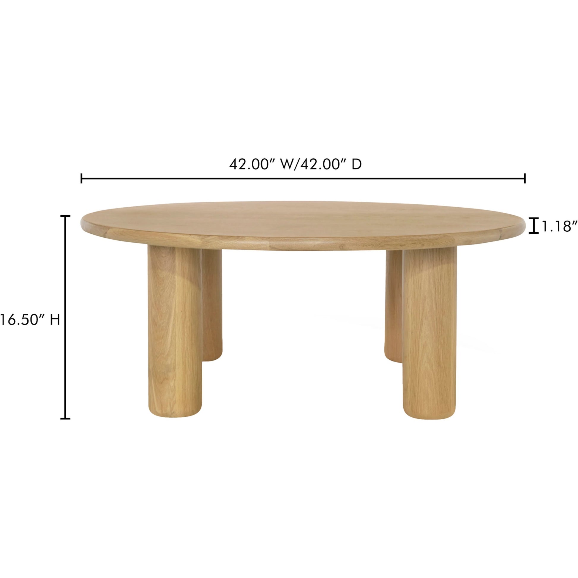 Milo Coffee Table Oak by Moe's Home Collection in natural oak. Made from fsc certified solid oak tabletop edge, fsc certified oak veneer tabletop in a transitional style.